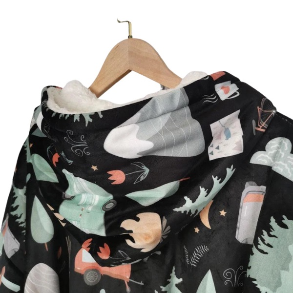 Couverture à capuche style poncho - FQCC Couverture à capuche style poncho - FQCC