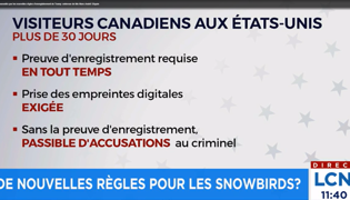 Les snowbirds déboussolés par les nouvelles règles d’enregistrement de Trump