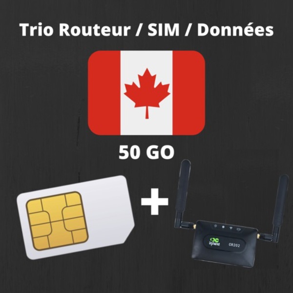 Forfait Trio InHand 50GO Canada – Routeur CR202 + Carte SIM - FQCC