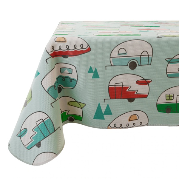 Nappe en vinyle, collection ''campeurs rétros'' - FQCC Nappe en vinyle, collection ''campeurs rétros'' - FQCC