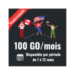 100GO/mois – Canada, États-Unis et Mexique 1 à 12 mois – Avec Échéance - FQCC